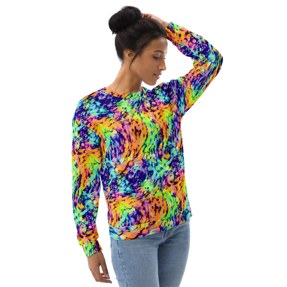 Acid Sunset on Sweatshirt — Right Front