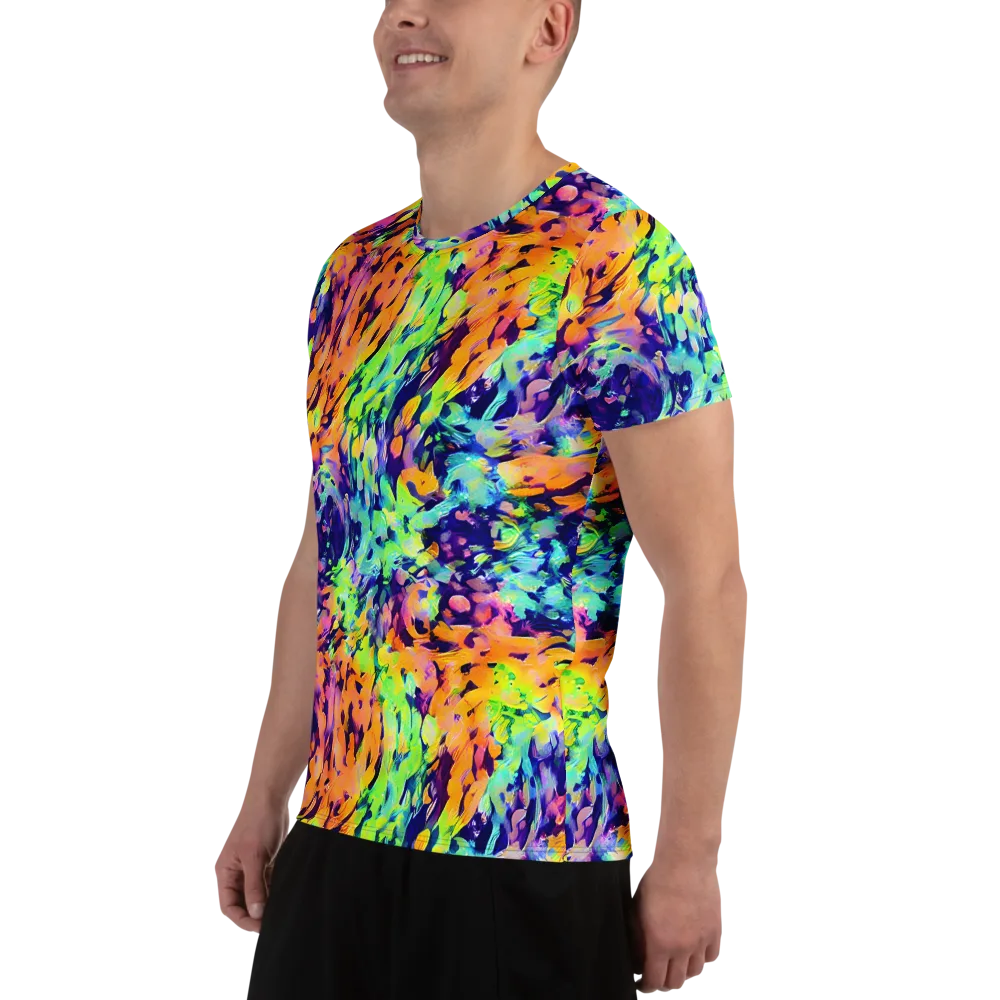 Acid Sunset on Men's Athletic T-Shirt — Left