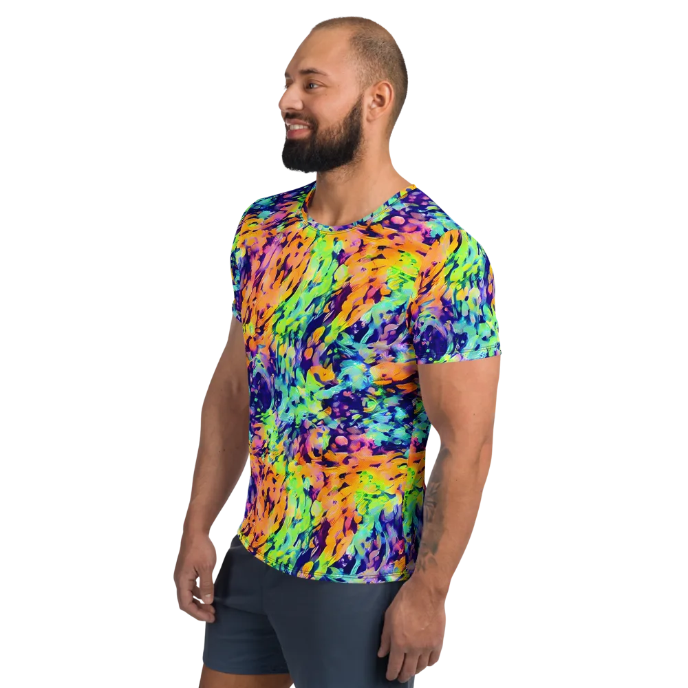 Acid Sunset on Men's Athletic T-Shirt — Left