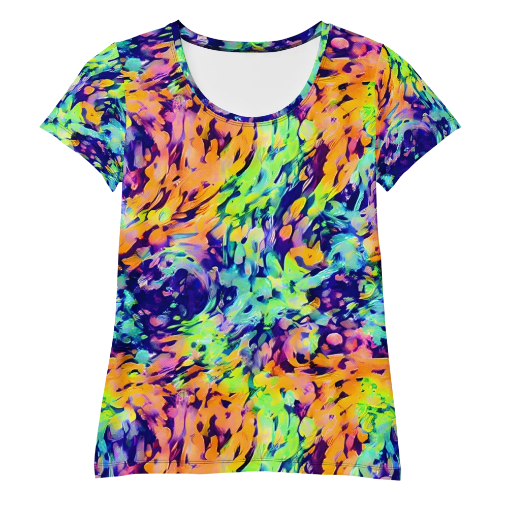 Acid Sunset on Women's Athletic T-Shirt — Front