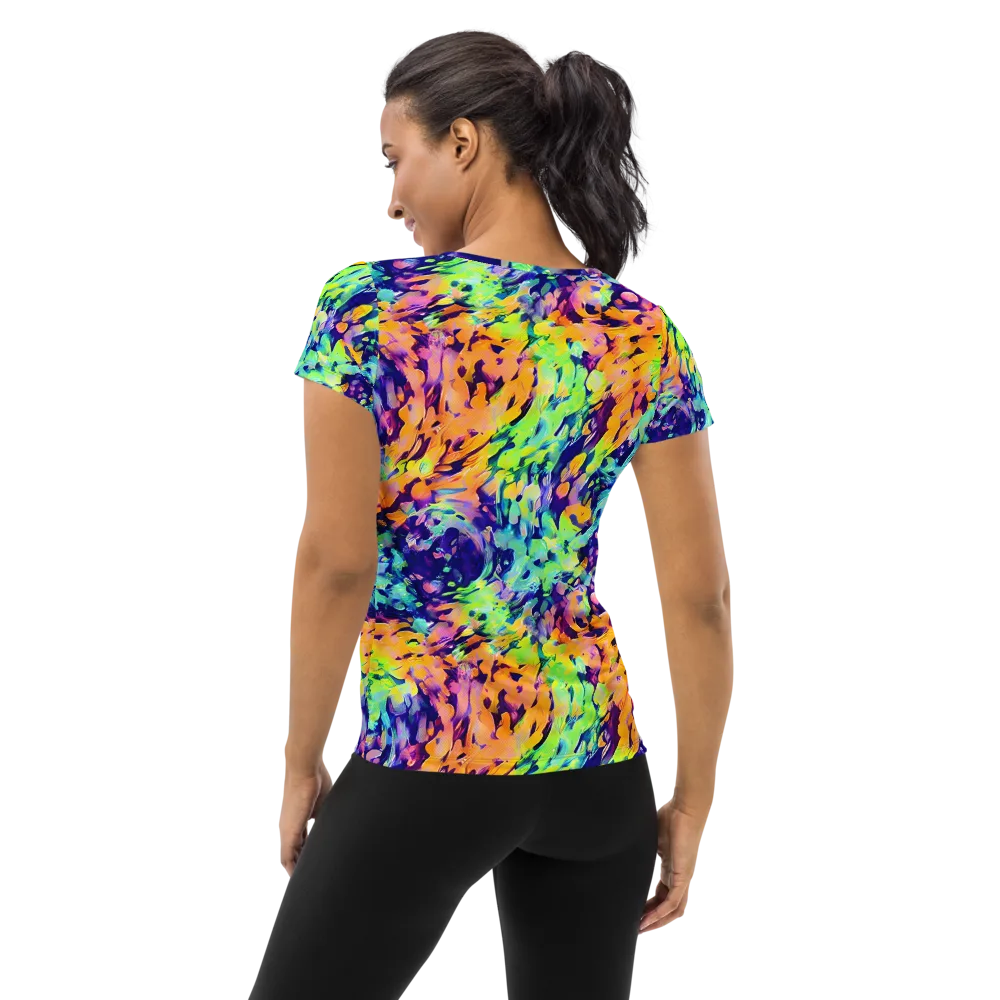 Acid Sunset on Women's Athletic T-Shirt — Back