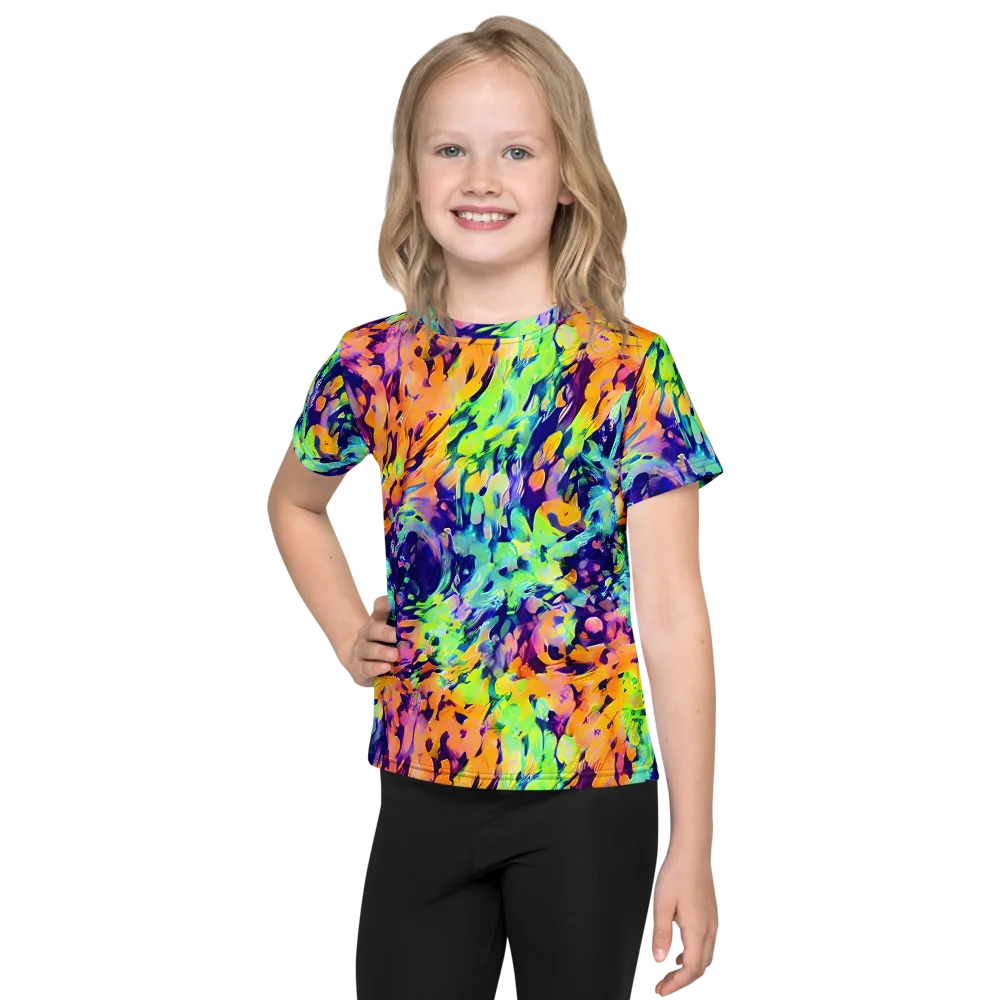 Acid Sunset on Kids Crew Neck T-Shirt — Front