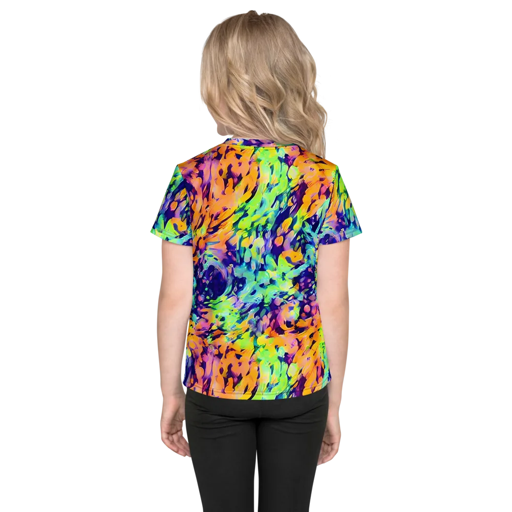 Acid Sunset on Kids Crew Neck T-Shirt — Back