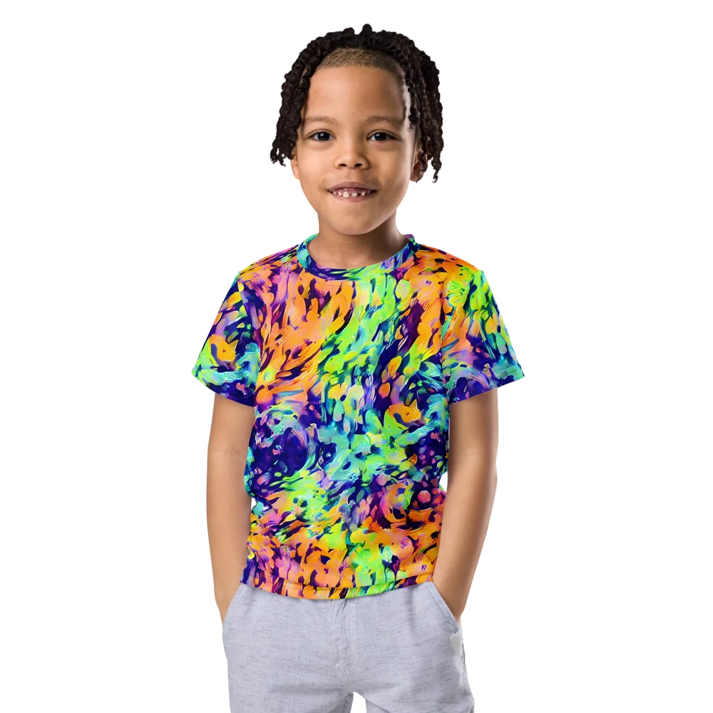 Acid Sunset on Kids Crew Neck T-Shirt — Front