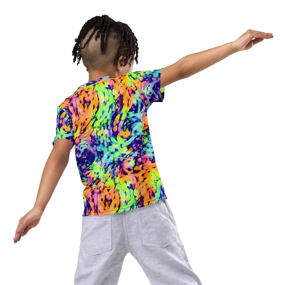 Acid Sunset on Kids Crew Neck T-Shirt — Back