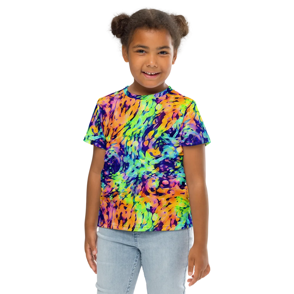 Acid Sunset on Kids Crew Neck T-Shirt — Front
