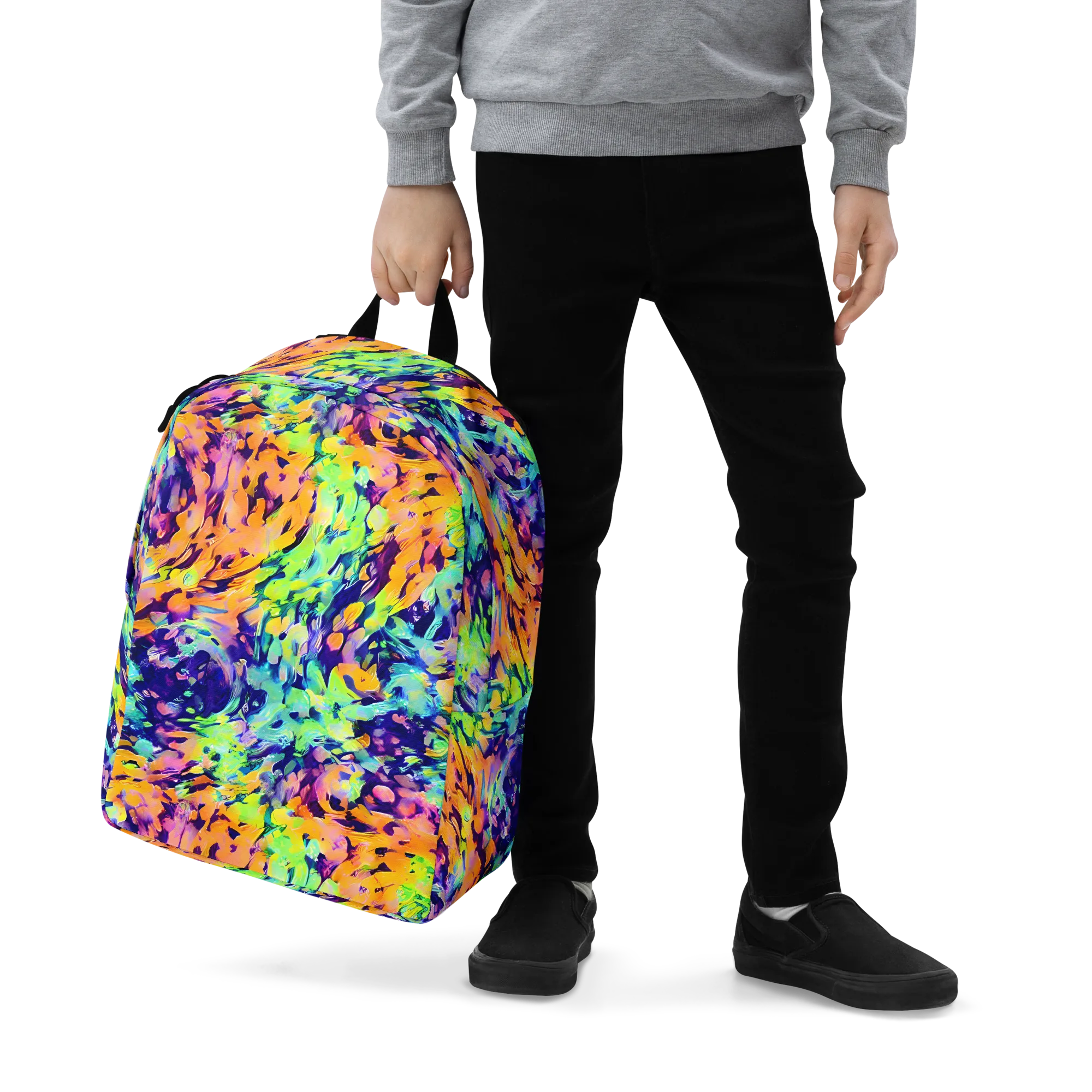 Acid Sunset on Minimalist Backpack — Zoomed-in