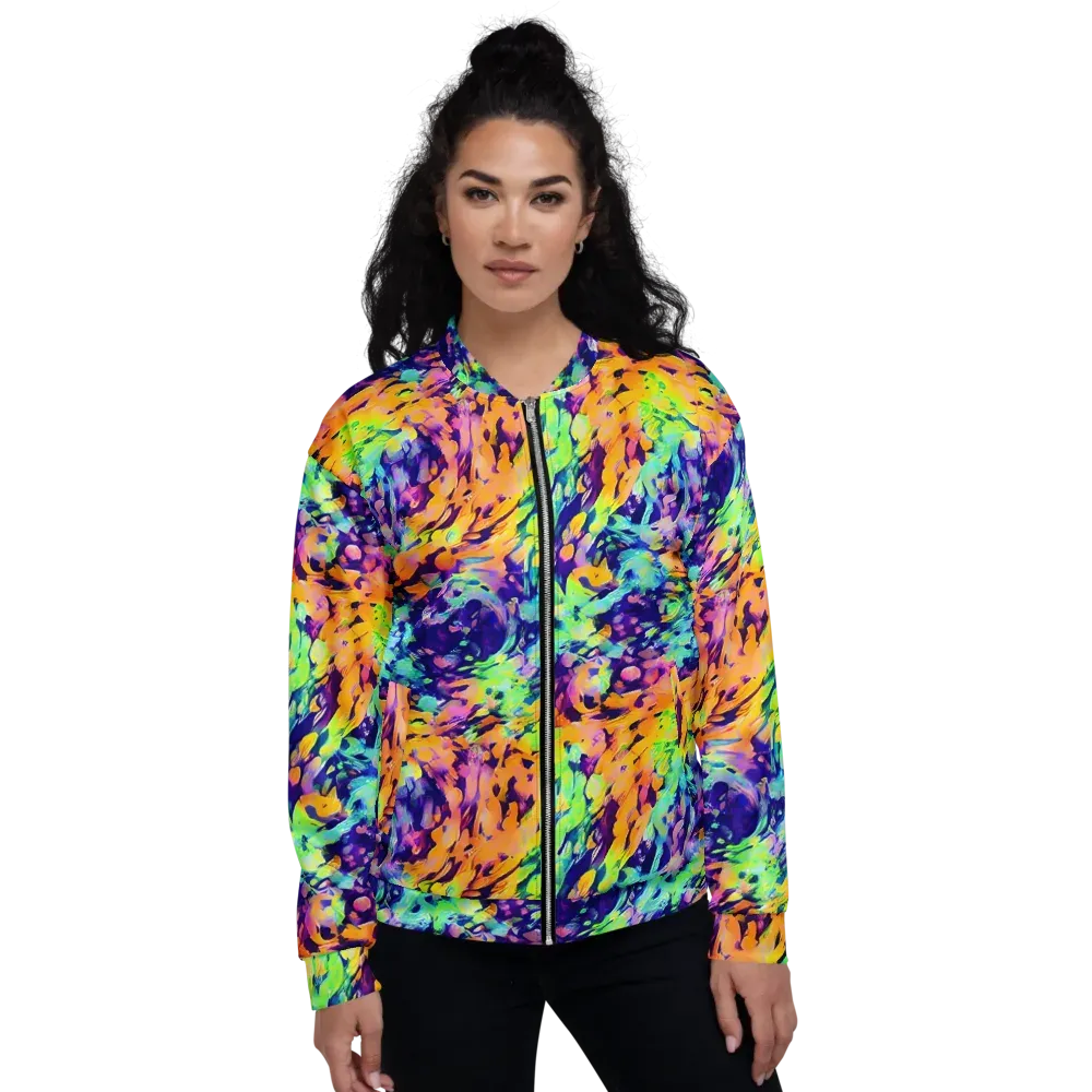 Acid Sunset on Bomber Jacket — Front