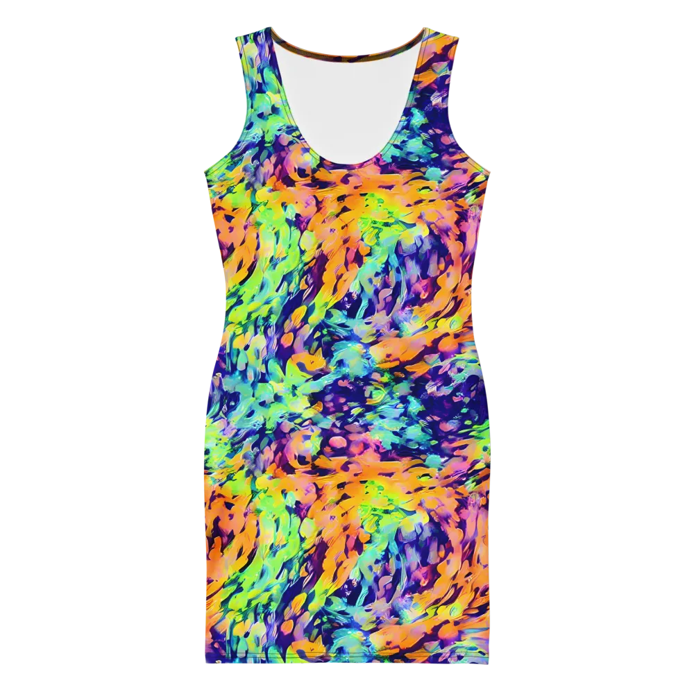 Acid Sunset on Bodycon Dress — Front