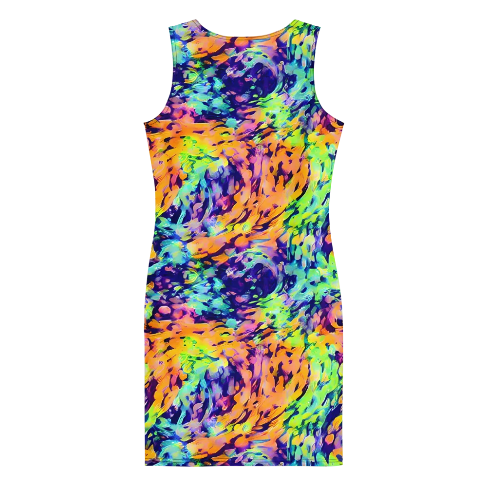 Acid Sunset on Bodycon Dress — Back