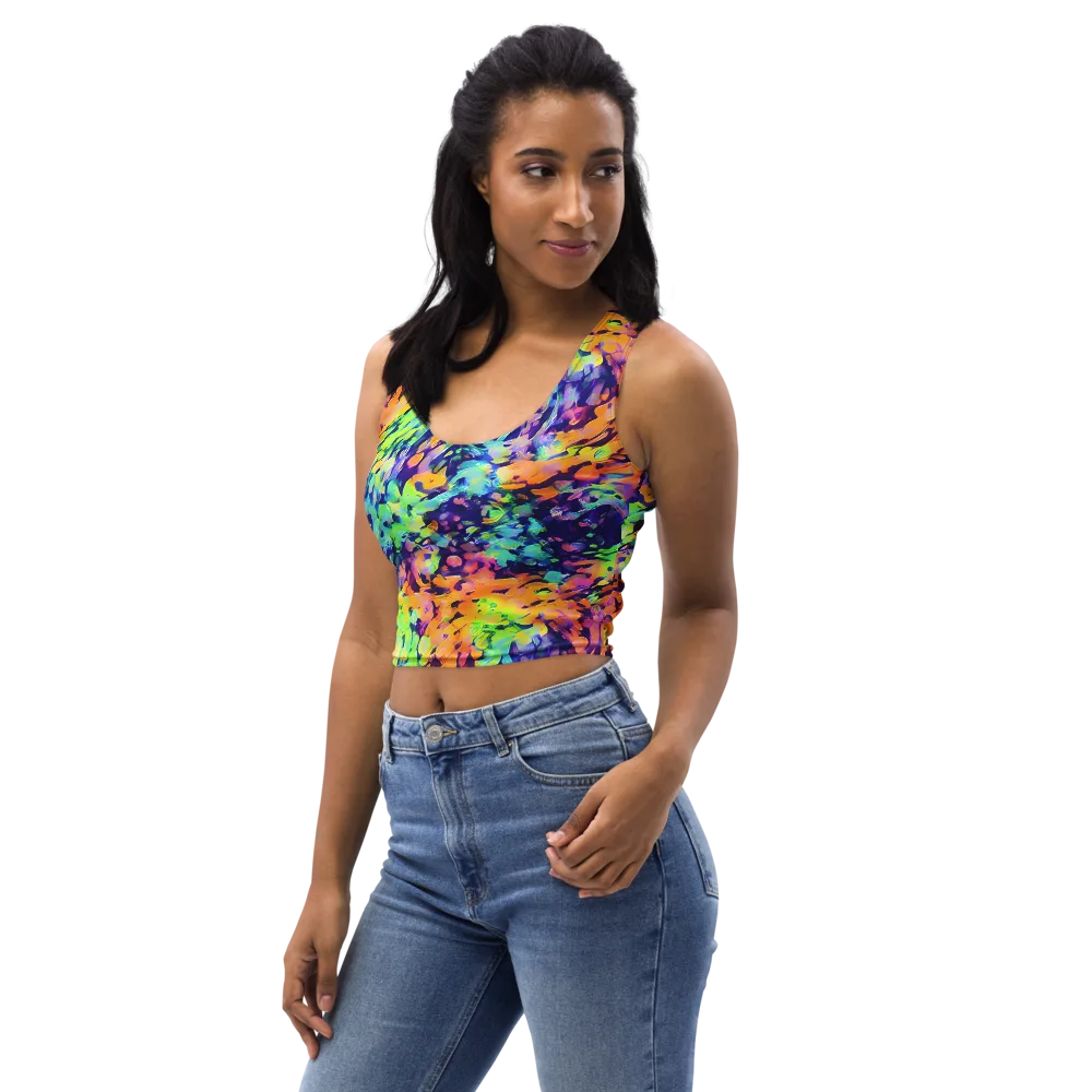 Acid Sunset on Crop Top — Left Front