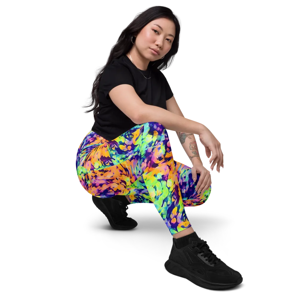 Acid Sunset on Leggings with Pockets — Right Front