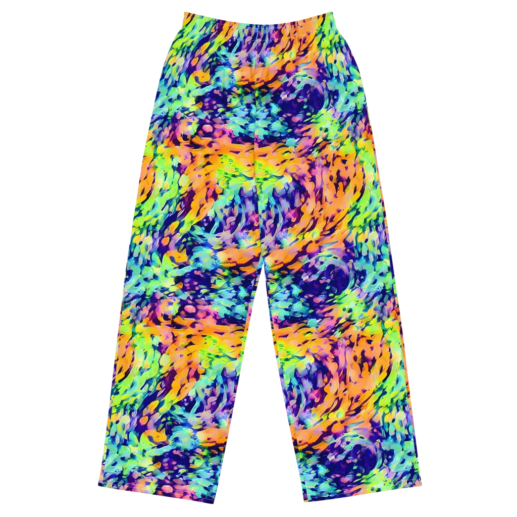 Acid Sunset on Wide-Leg Pants — Front