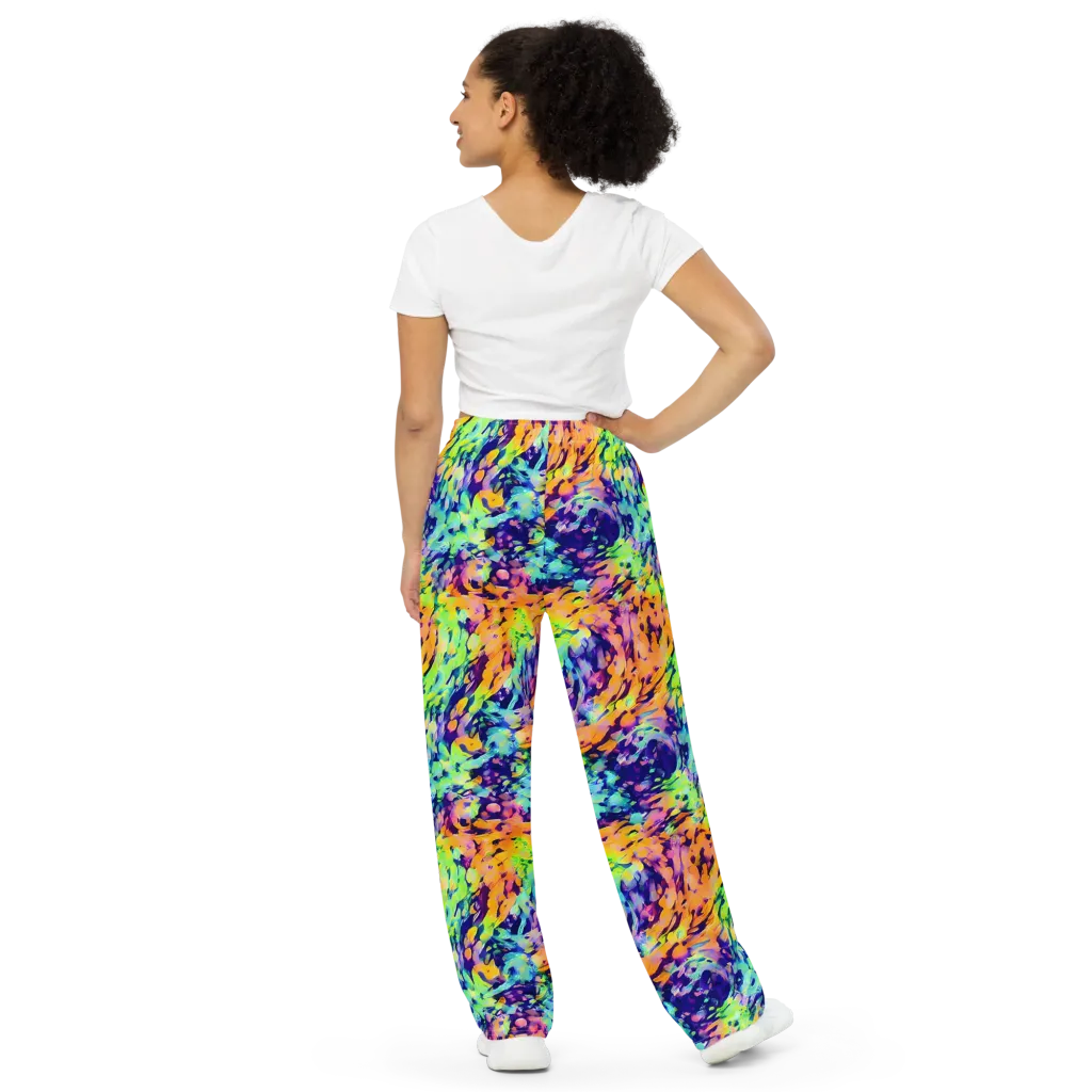 Acid Sunset on Wide-Leg Pants — Back