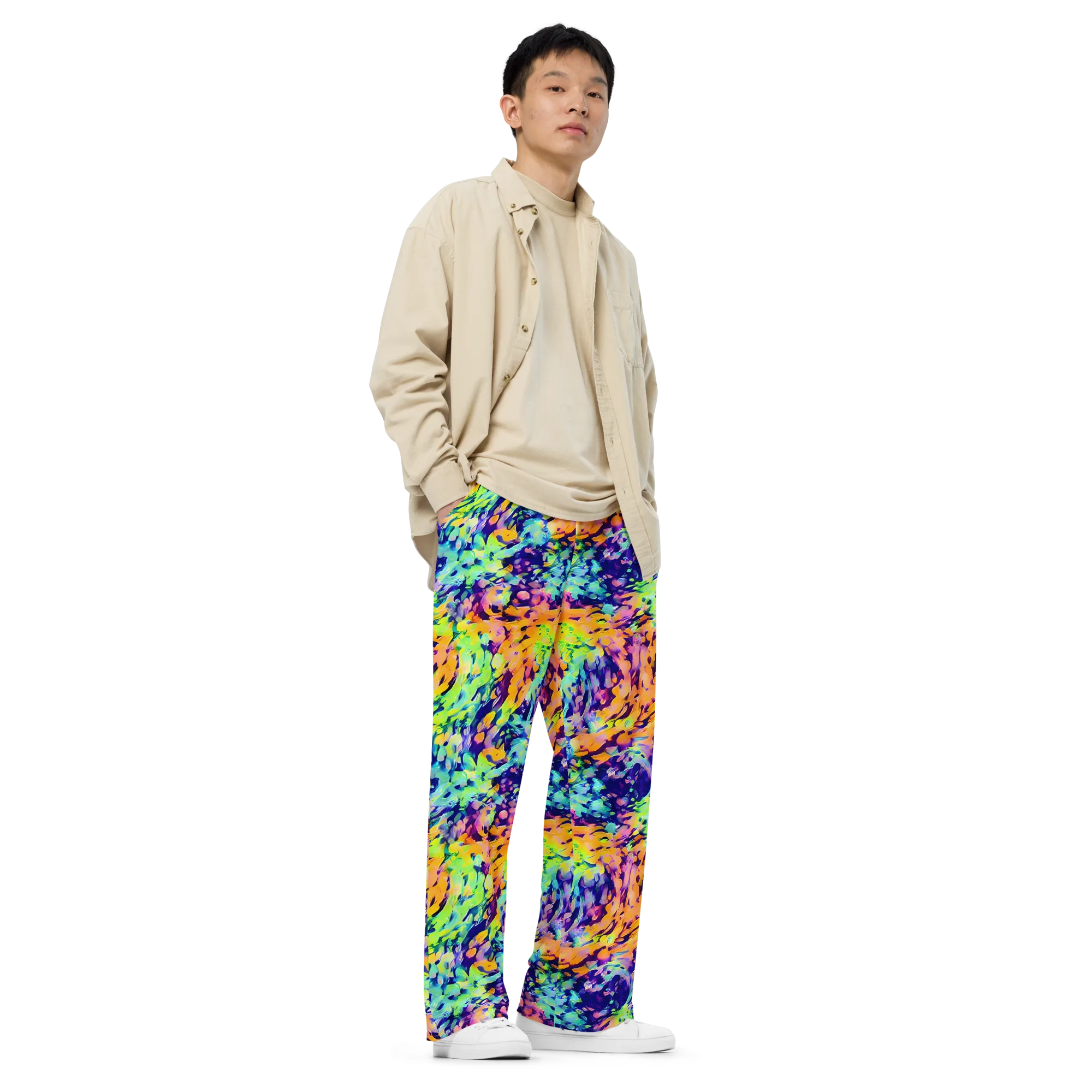 Acid Sunset on Wide-Leg Pants — Right Front