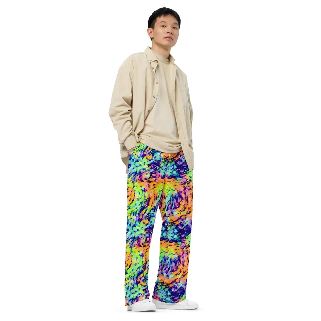 Acid Sunset on Wide-Leg Pants — Right Front