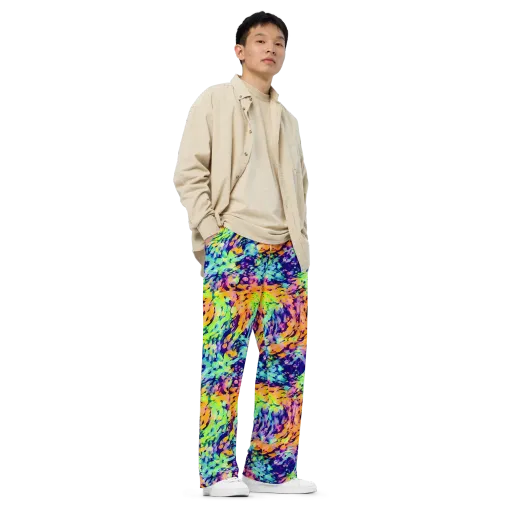 Acid Sunset on a Wide-Leg Pants