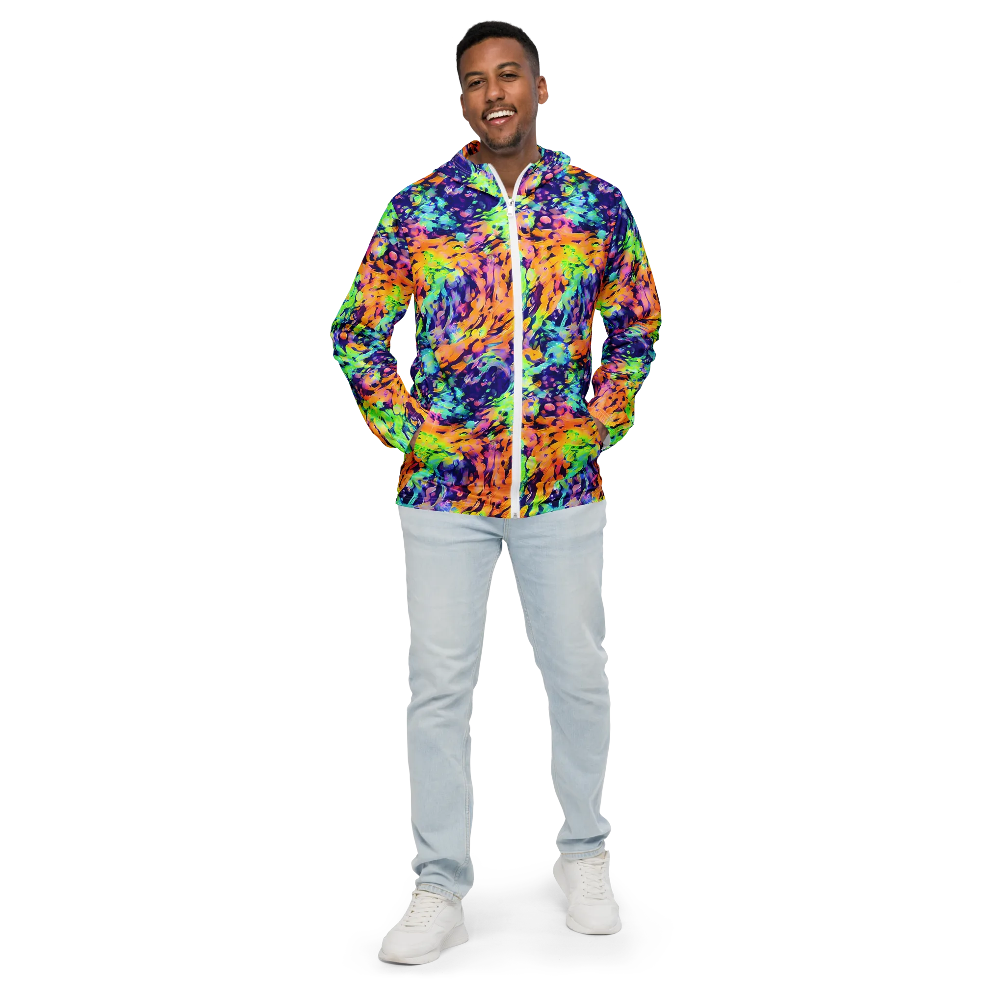 Acid Sunset on Men's Windbreaker — Front