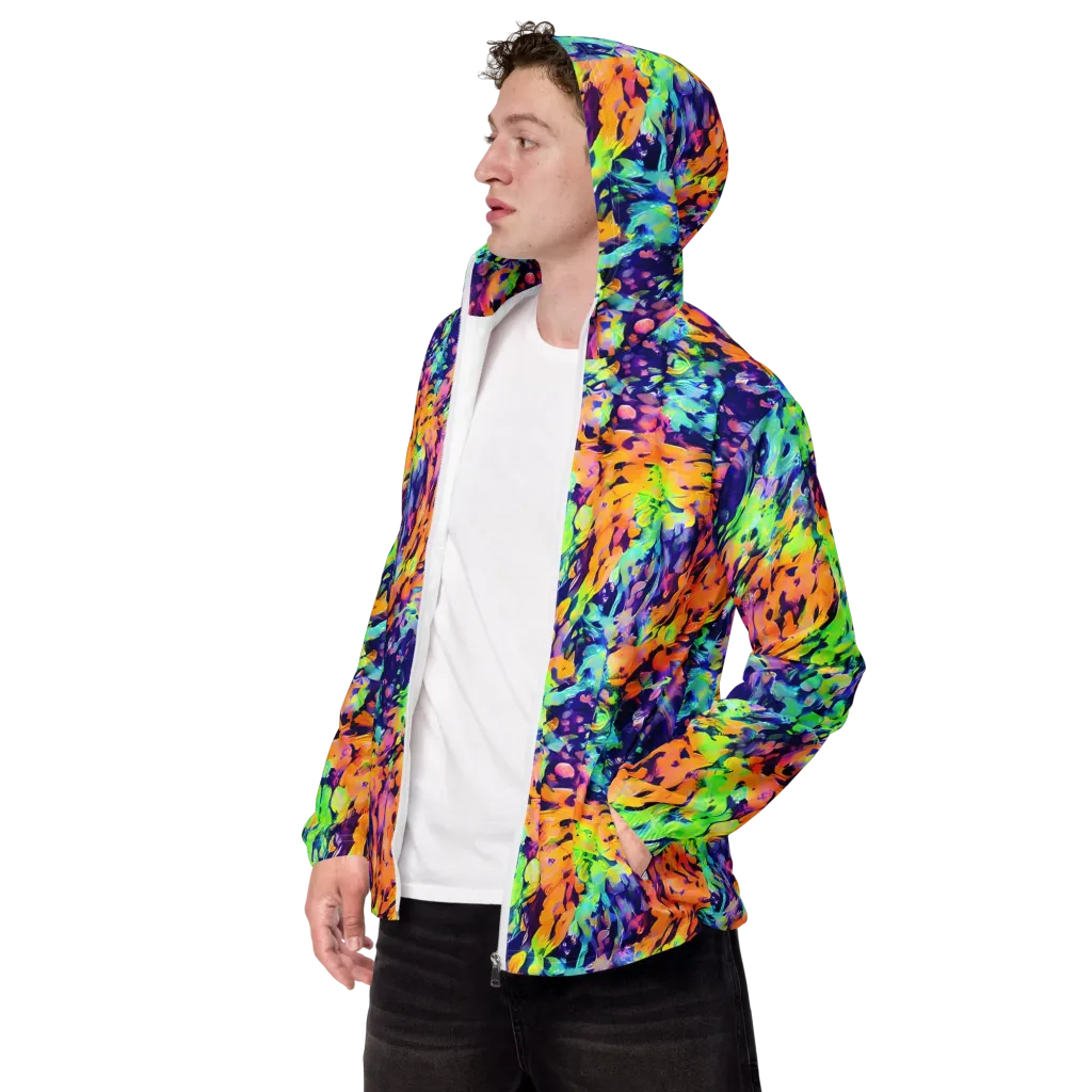Acid Sunset on Men's Windbreaker — Left Front