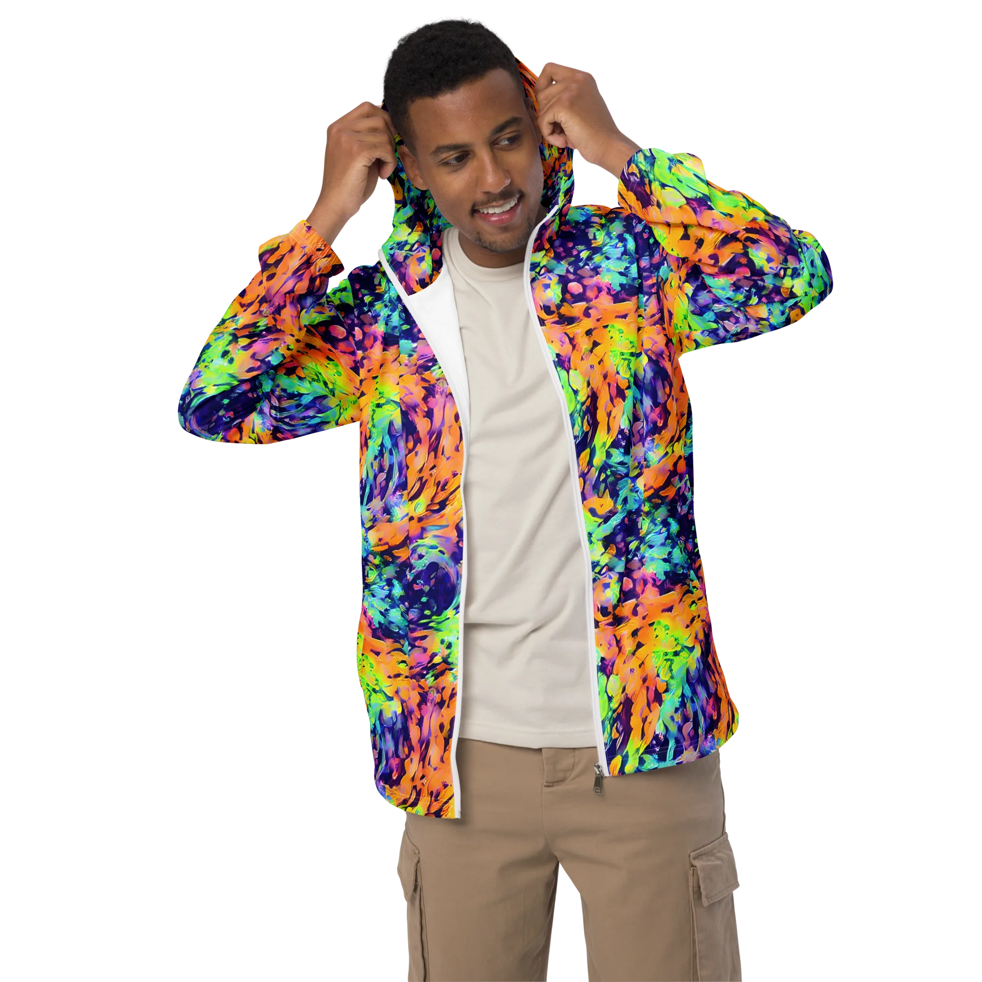 Acid Sunset on Men's Windbreaker — Front
