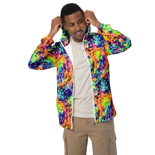 Acid Sunset on a Men's Windbreaker