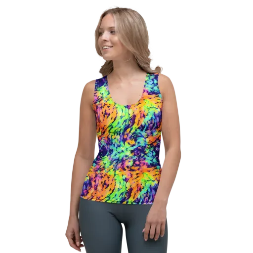 Acid Sunset on a Women's Tank Top