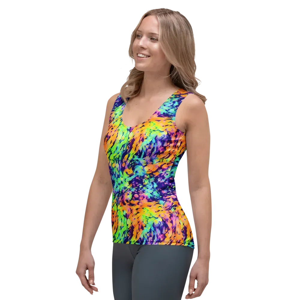 Acid Sunset on Women's Tank Top — Left Front