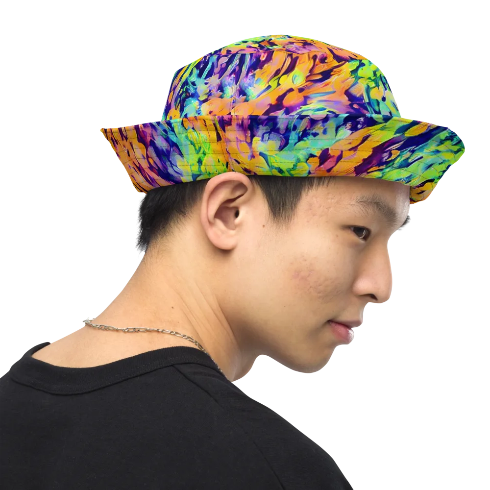 Acid Sunset on Reversible Bucket Hat — Right Outside
