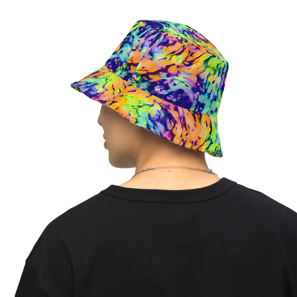 Acid Sunset on Reversible Bucket Hat — Back Inside