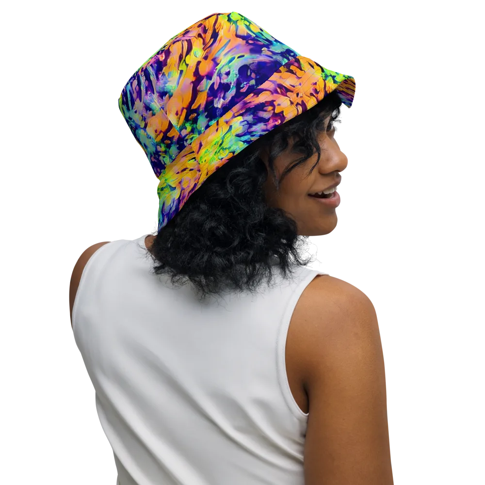 Acid Sunset on Reversible Bucket Hat — Right Outside