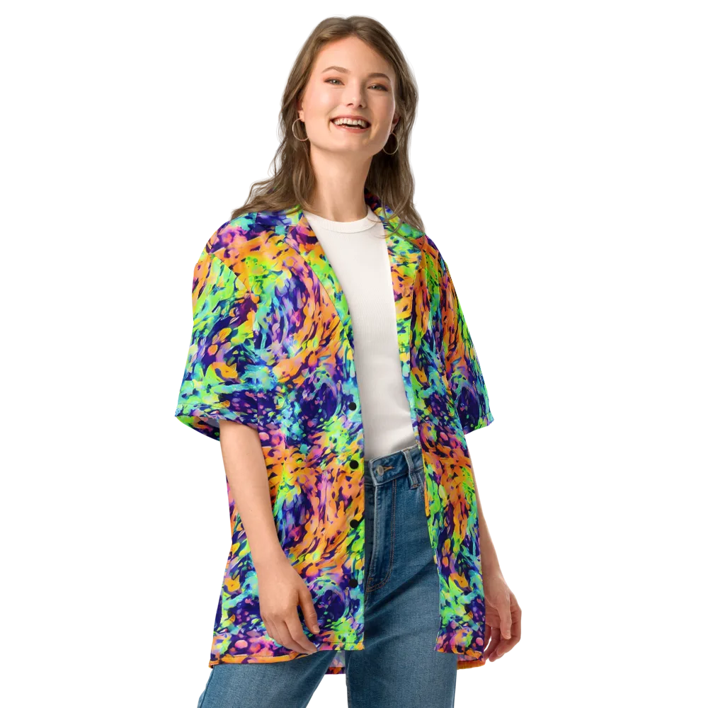 Acid Sunset on Button Shirt — Front