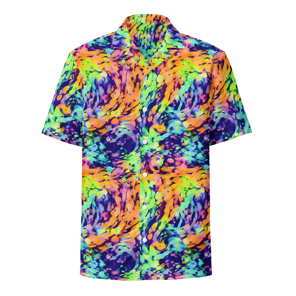 Acid Sunset on Button Shirt — Front