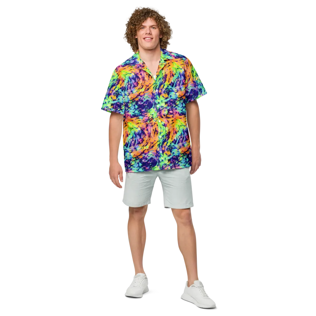 Acid Sunset on Button Shirt — Front