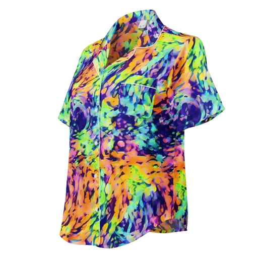 Acid Sunset on a Women's Short Sleeve Pajama Top
