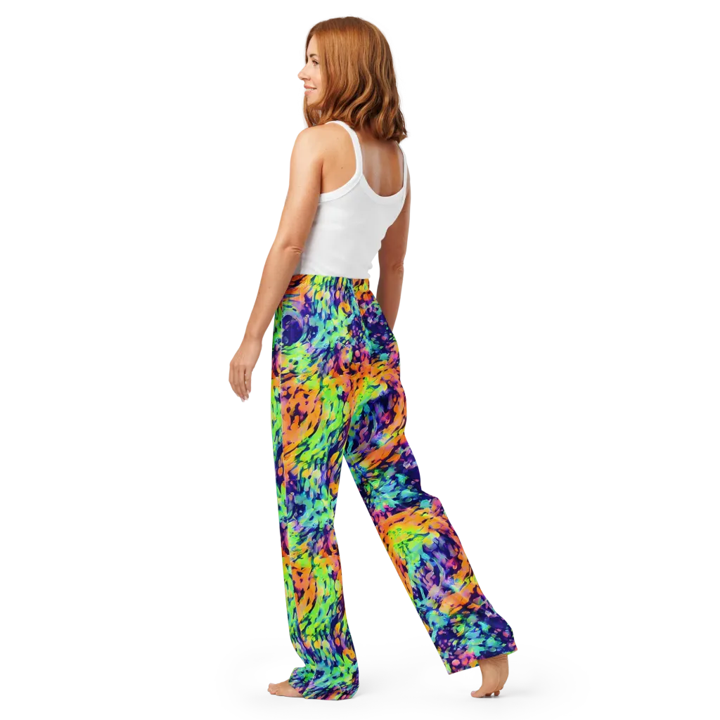 Acid Sunset on Women's Pajama Pants — Back