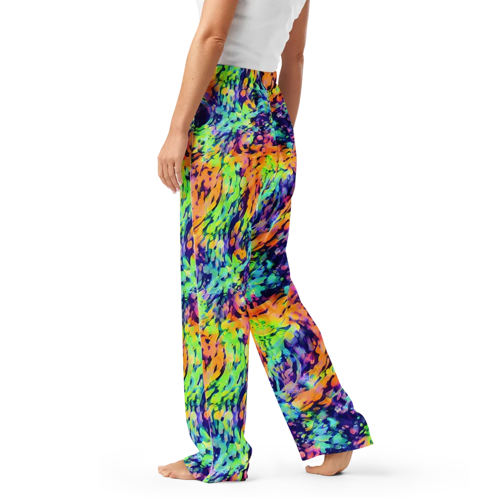 Acid Sunset on Women's Pajama Pants — Left