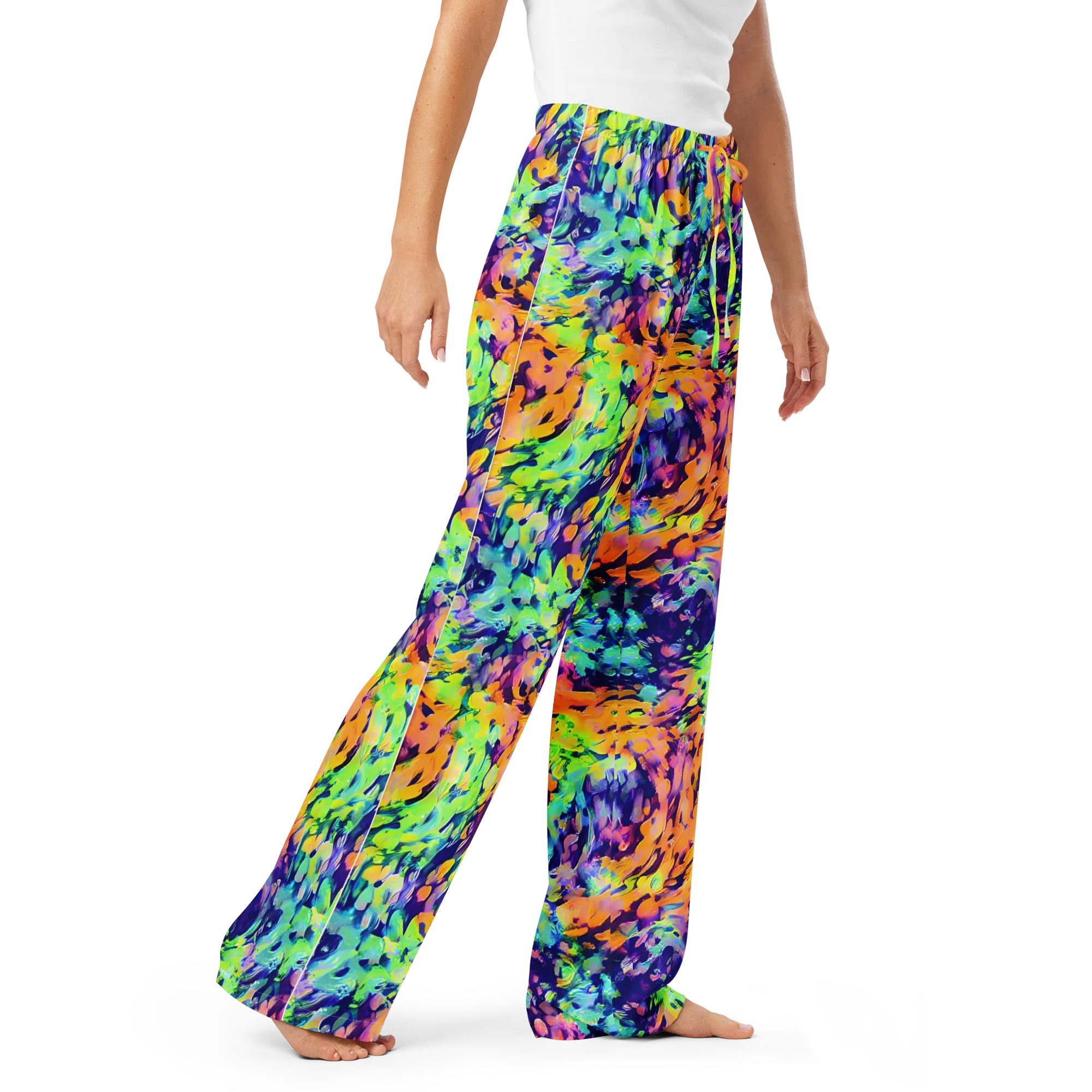 Acid Sunset on Women's Pajama Pants — Right Front