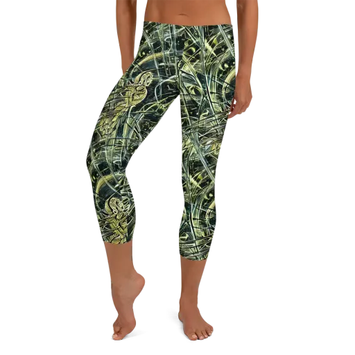 Botanical Machine on a Capri Leggings