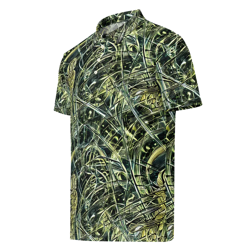 Botanical Machine on Men's Slim Fit Polo Shirt — Left Front