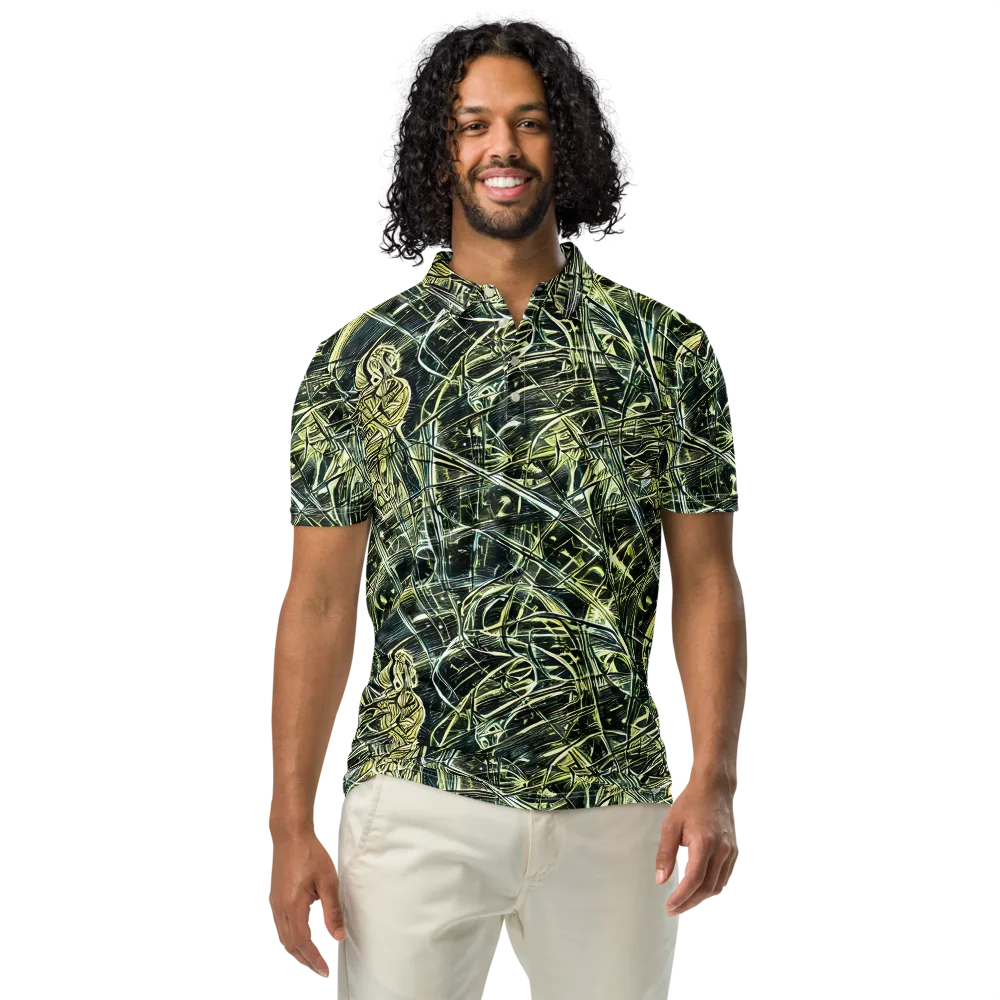 Botanical Machine on Men's Slim Fit Polo Shirt — Front