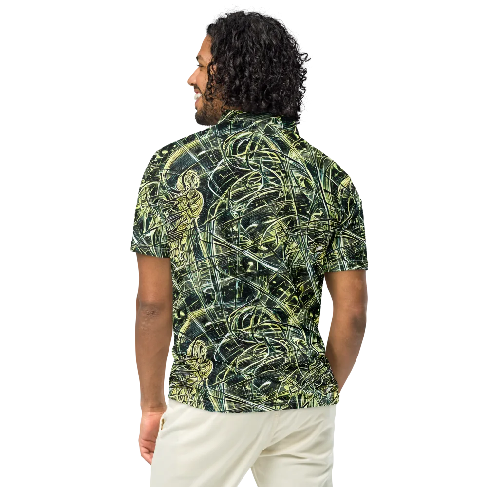 Botanical Machine on Men's Slim Fit Polo Shirt — Back