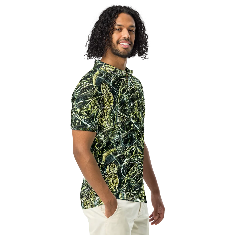Botanical Machine on Men's Slim Fit Polo Shirt — Right Front