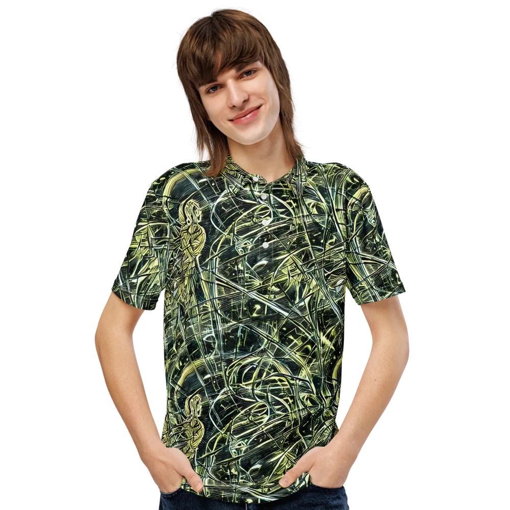 Botanical Machine on Men's Slim Fit Polo Shirt — Front