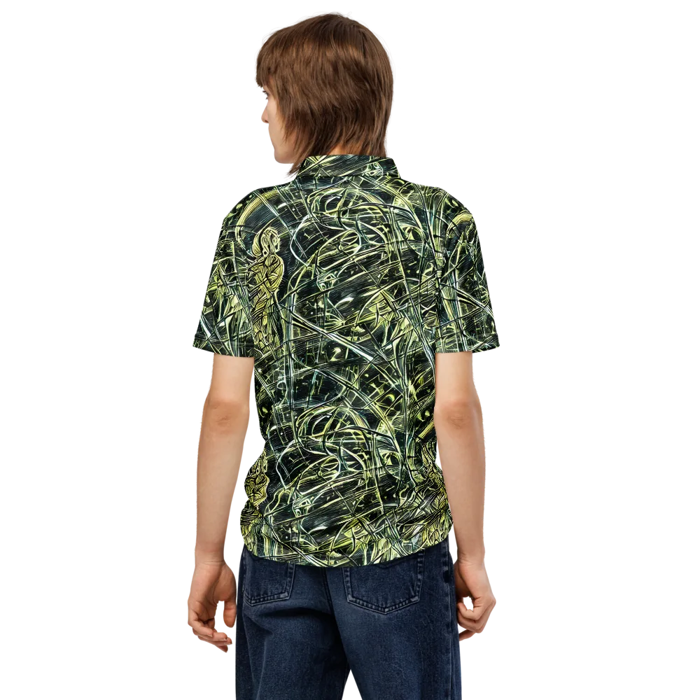 Botanical Machine on Men's Slim Fit Polo Shirt — Back