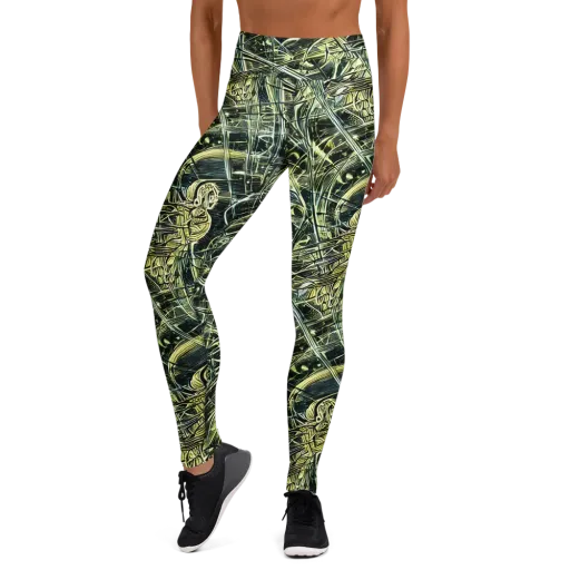 Botanical Machine on a Yoga Leggings