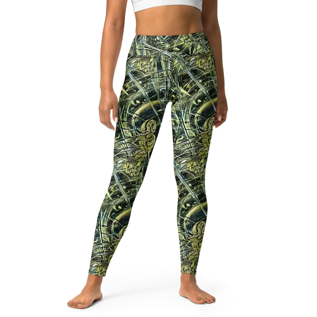 Botanical Machine on Yoga Leggings — Front