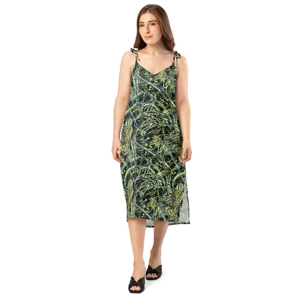 Botanical Machine on Slip Dress — Front