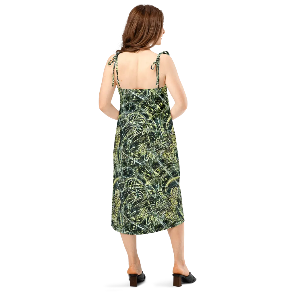 Botanical Machine on Slip Dress — Back
