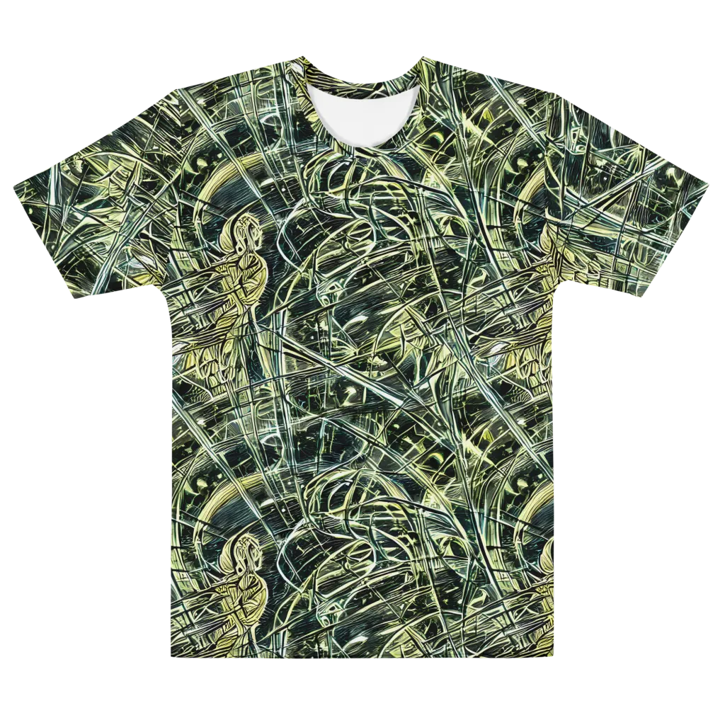 Botanical Machine on Men's Cotton Crew Neck T-Shirt — Front
