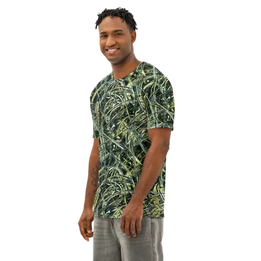 Botanical Machine on a Men's Cotton Crew Neck T-Shirt